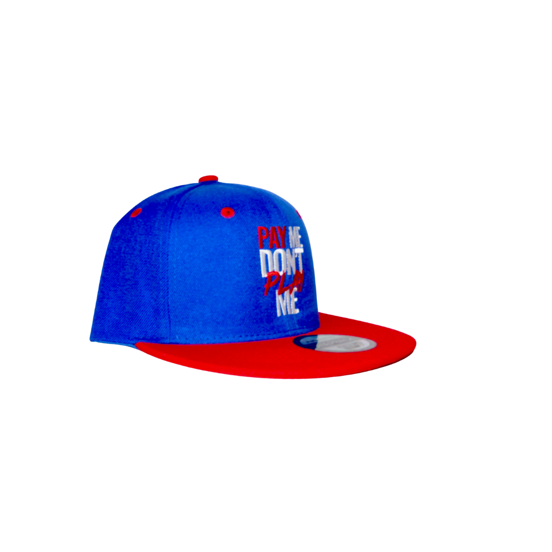Pay Me Don't Play Me Hat Royal Blue/Red