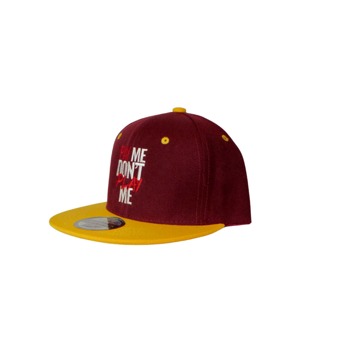 Pay Me Don't Play Me Hat Maroon/Yellow