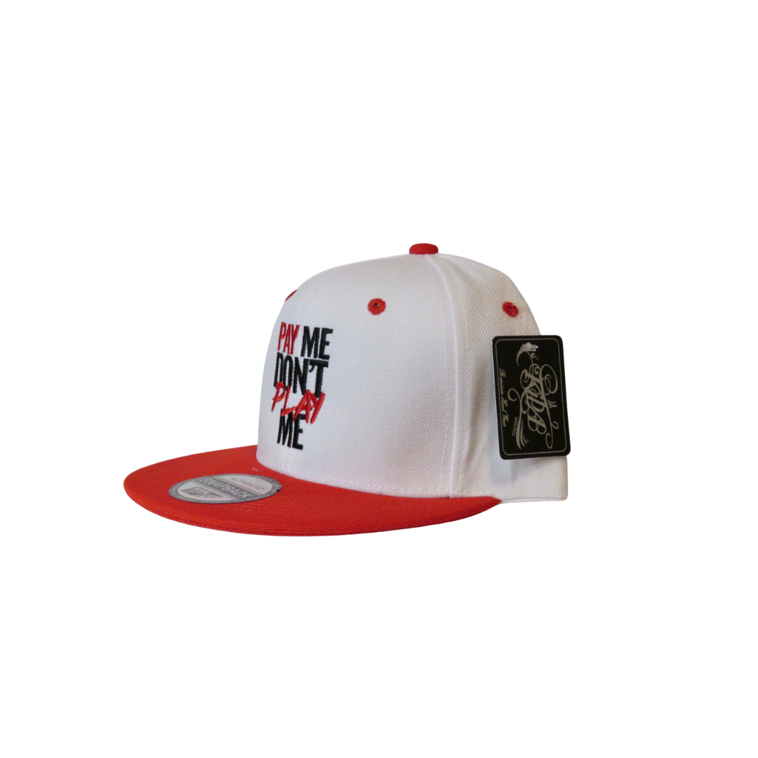 Pay Me Don't Play Me Hat White/Red